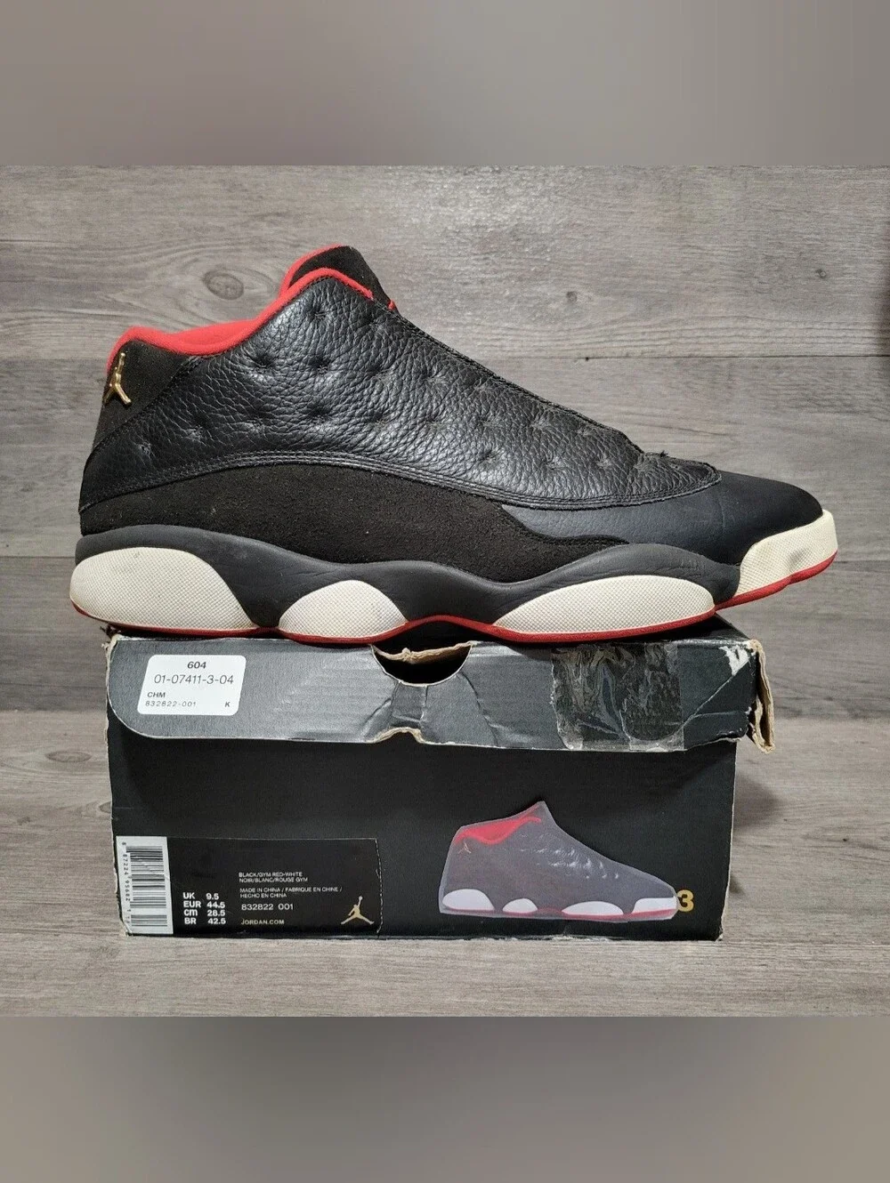 Air Jordan 13 Retro Low 2015 Bred Mens Size 14 (310810-027) Black Red